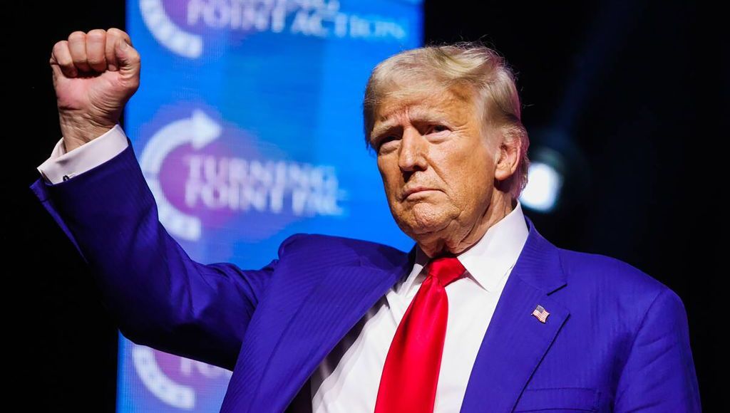 Trump approval rating Hispanics decline chart showing 6 point drop over one month with US flag background
