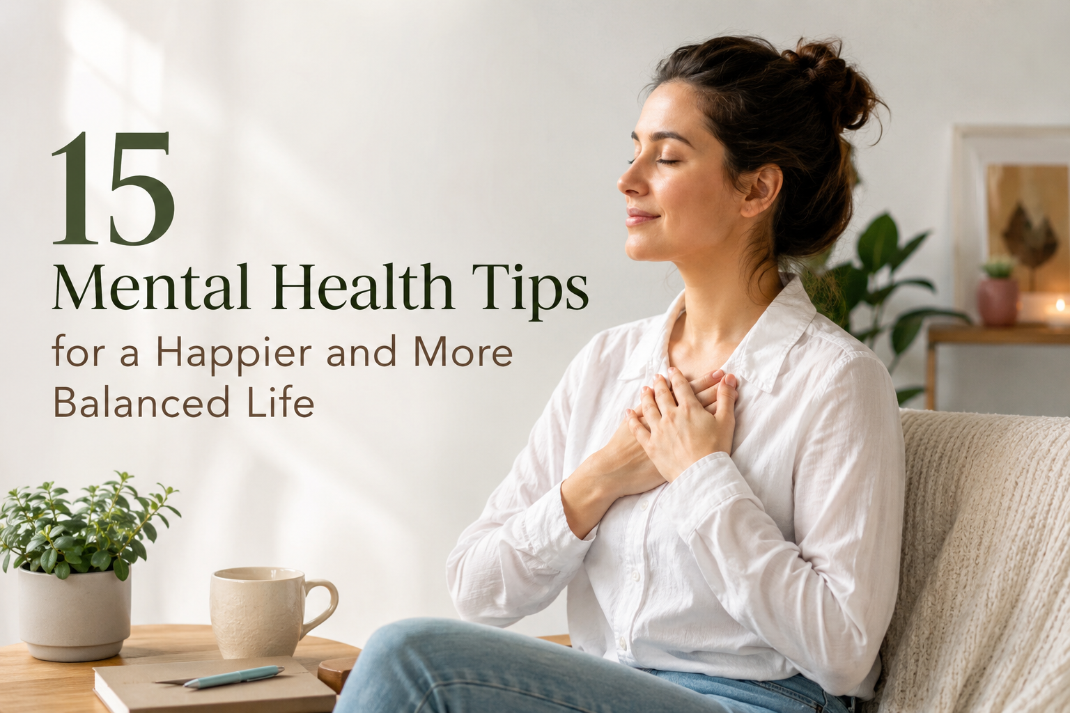 “Person practicing self-care and mindfulness for better mental health tips and emotional well-being”