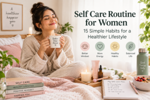 self care routine for women with relaxing wellness essentials